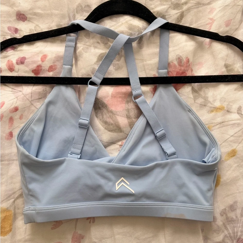 Oner Active Unified Twist Sports Bra in Powdered Blue - Picture 2 of 4